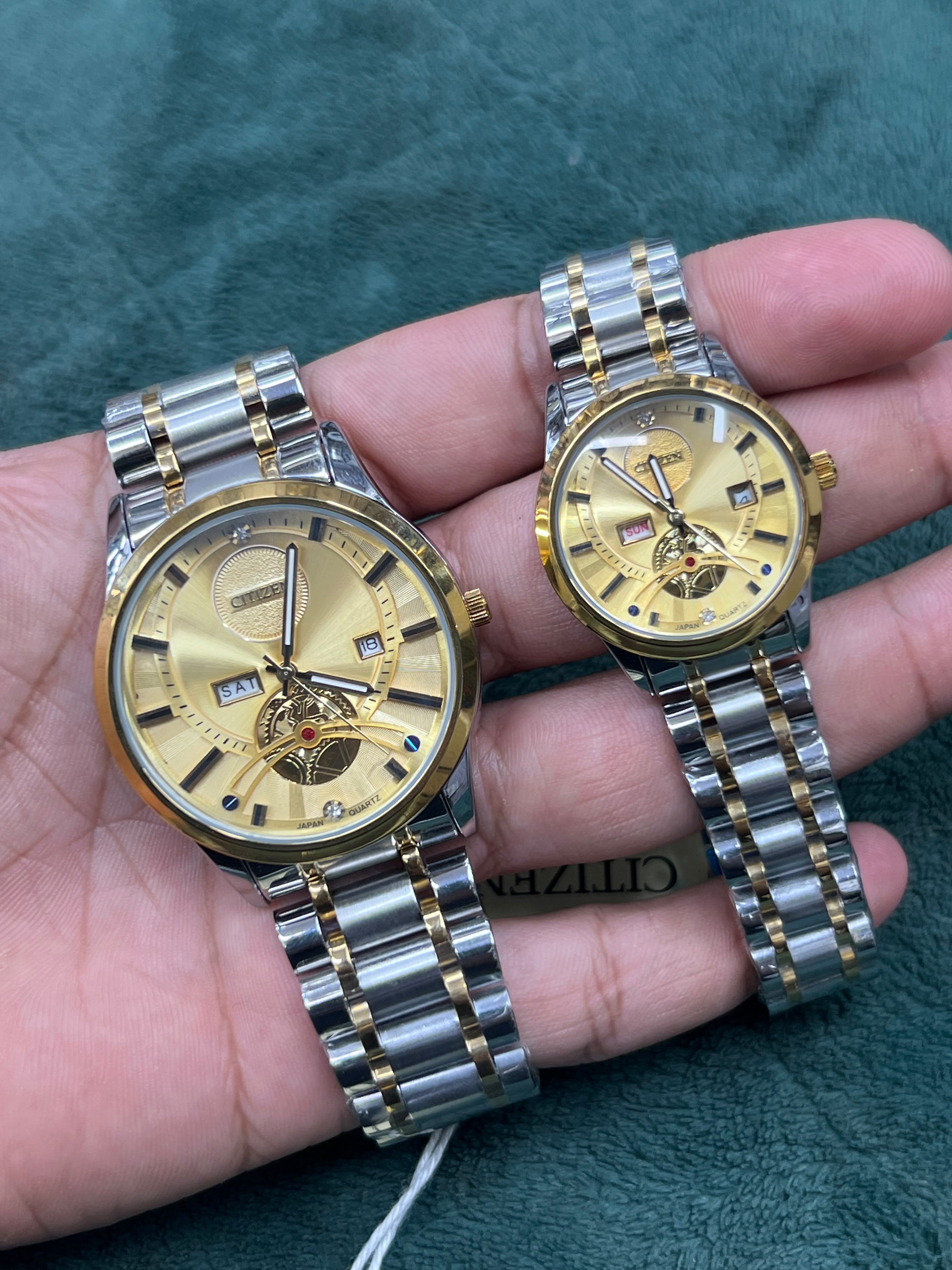 Primary Title: Elegant Citizen Style Open-Heart Couple Watch Set
