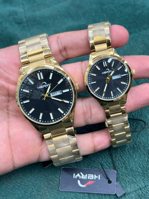 Primary Title: Elegant Citizen Style Open-Heart Couple Watch Set