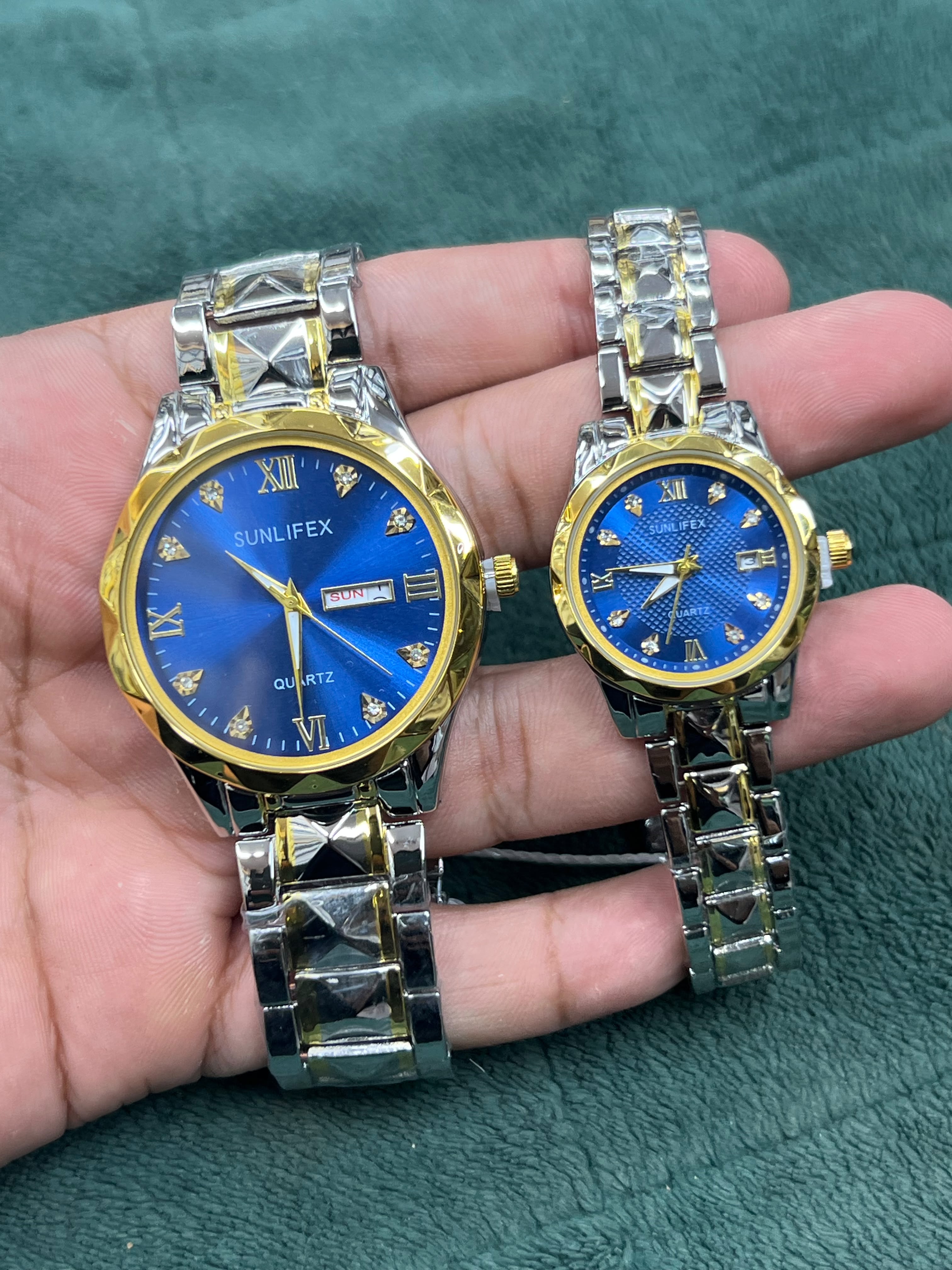 Primary Title: Elegant Citizen Style Open-Heart Couple Watch Set