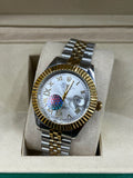 Luxury Two-Tone Fluted Bezel Day-Date Men's Watch Collection (Arabic & Roman Numerals)